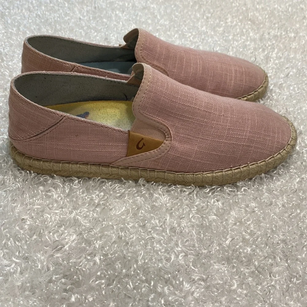 OluKai Ladies Size 6 Pink Kaula Pa’a  Kapa Loafers